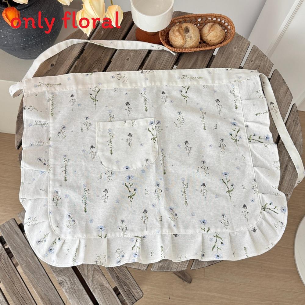 Cotton Floral Border Apron For Home Cooking And Caf Use