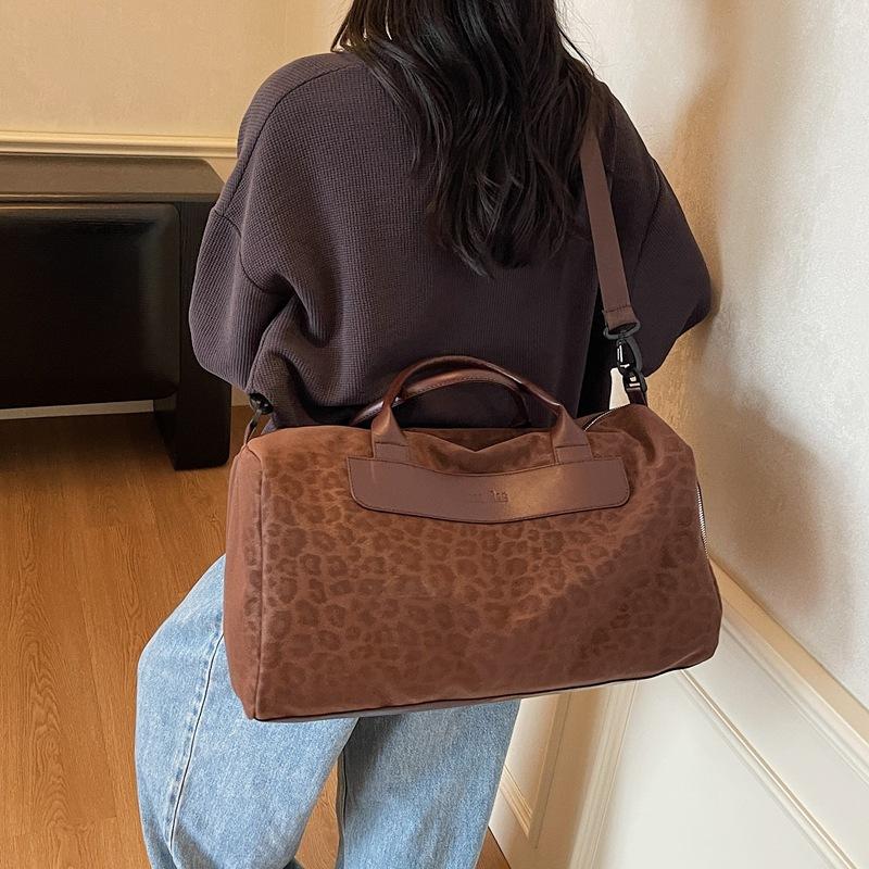 Geantă Sport de Capacitate Mare Imprimeu Leopard Geantă de Voiaj Geantă Fitness Geantă Duffel