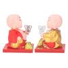 Buddha Figurine Eco Friendly Auspicious Smiling Eyes Monk Decoration Auto Shaking Hand Solar Power Energy Saving for Indoor