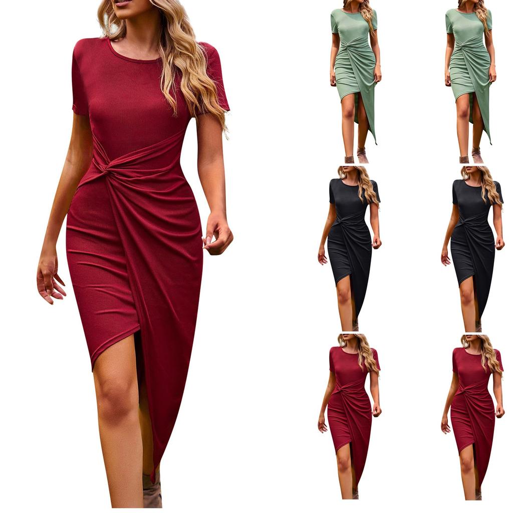 New Fashion Trend Women's High Elastic Light Casual Knitted Dress