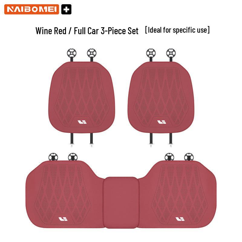 Ideal L6-L9/M8 Car Seat Cushion Set: Leather Perforated Front & Rear Covers, 3-Piece