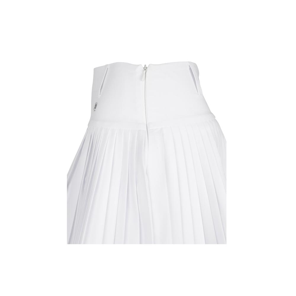Raub Flared Pleated Skirt_White
