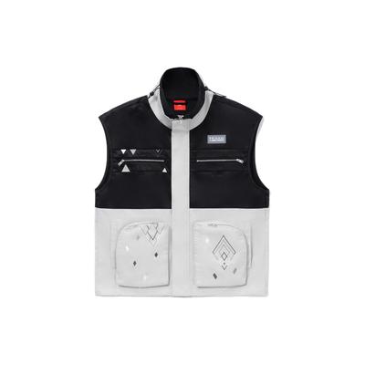 Li Ning Gilet Sport Décontracté Ample Col Montant Homme Gilets Gris Glacier AMDS011-2