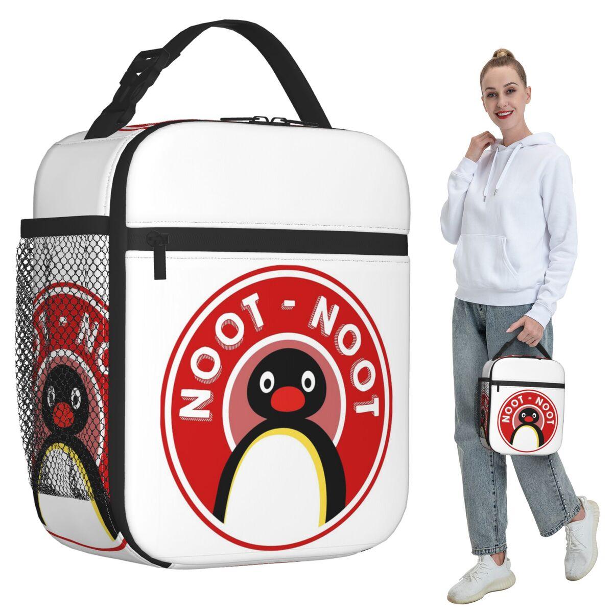 Pingu Noot Noot (Pingu The Pengouin) - Red Insulated Lunch Bag for Women Office Cooler Thermal Food Box Tote Lunch Boxes One Size
