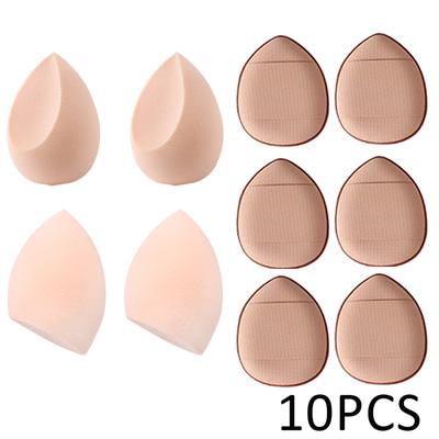 Juego de 10 Esponjas de Maquillaje Esponja Huevo para Base de Maquillaje en Polvo Cosmético Mini Esponja para Dedo Para Herramienta de Belleza Accesorios de Maquillaje para Mujeres