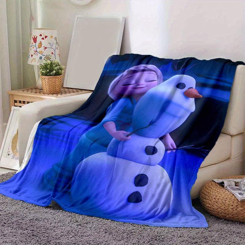 1pc, Elsa & Olaf Snowman Blanket Frozen 2 Inspired Home Decor Perfect Gift for Friends Soft and Huggable Great for Bedtime, Playtime,
