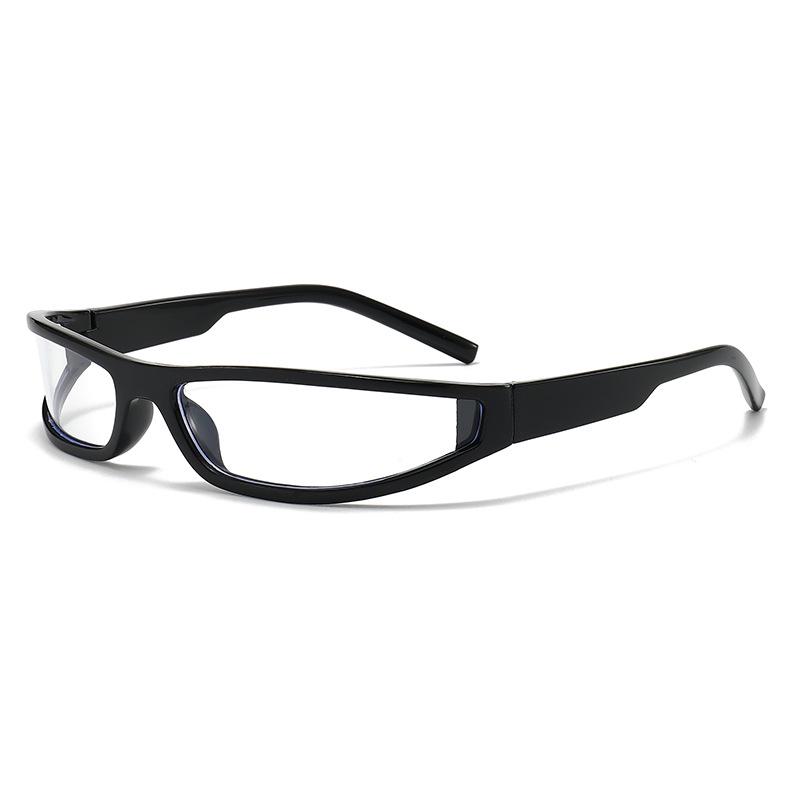 Y2K Futuristic Narrow Frame Sunglasses: Trendy Iridescent Unisex Style 2504