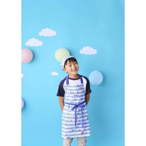 Rep Habituel Kids' Clutch Apron and Bandana Set, Red, 58cm Long X 54cm Wide, Suitable for Heights 120-140cm, with Pockets, 100% Cotton, Machine Washab