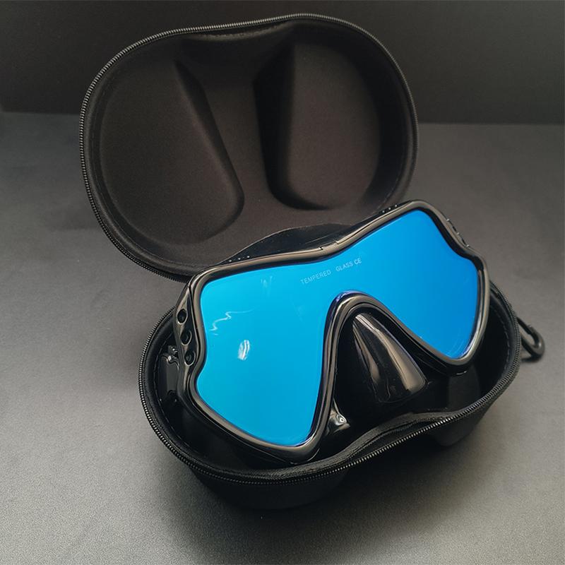 

Улучшенная маска для подводного плавания с зеркальными линзами, очки для дайвинга для взрослых, силиконовые подводные очки, маска с коробкой на молнии