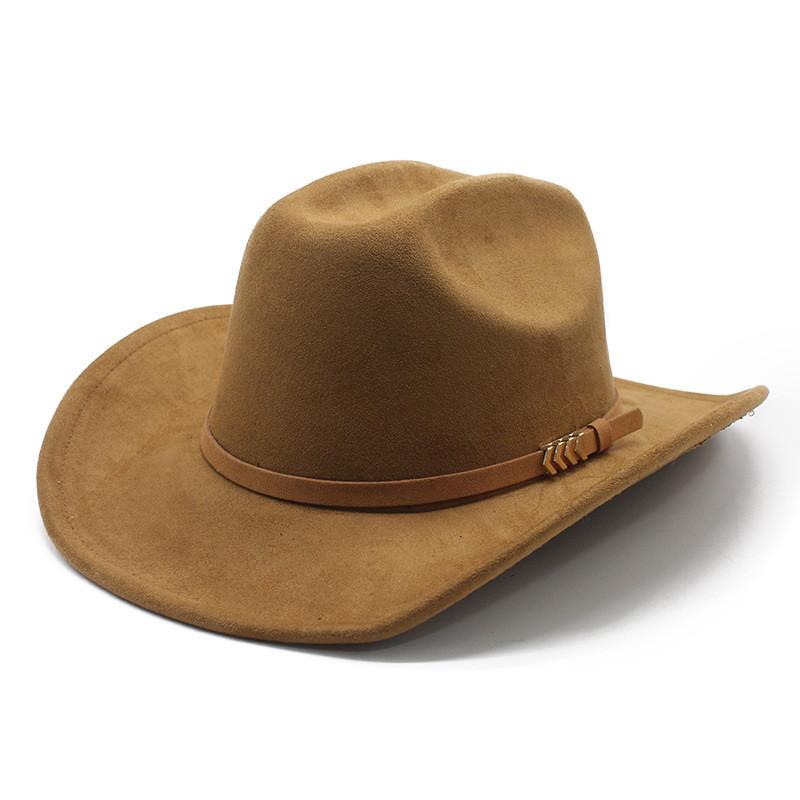 Tibetan Style Fedora Hat With Brim Sunshade For Men And Women In Suede Fabric