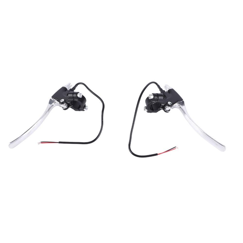 1 Pair Aluminum Alloy Electric Brake Handle Cable 28cm Lightweight E Bike Brake Lever Black/Silver Inner 22mm
