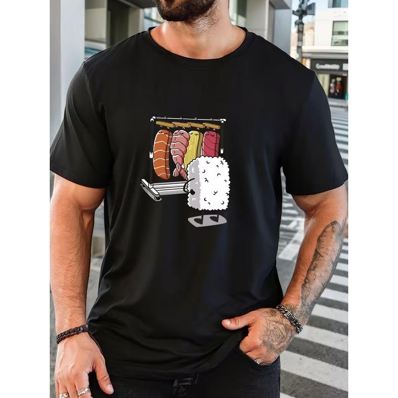 

Men s Sushi Graphic Summer Casual Short-Sleeve T-Shirt 4XL