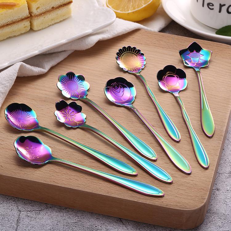 Iridescent Cherry Blossom Stainless Steel Stirring Spoon