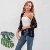 New Loose and Versatile Plus-size Sun-protective Lace Top with A Cut-out See-through Cardigan