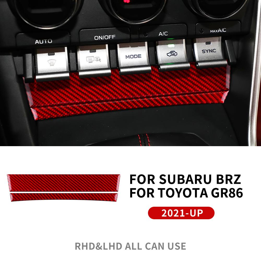 Real Soft Carbon Fiber Interior Trim For Subaru BRZ Toyota GR86 2025 2025 2025 2025 AC Button Decor Stickers Accessories