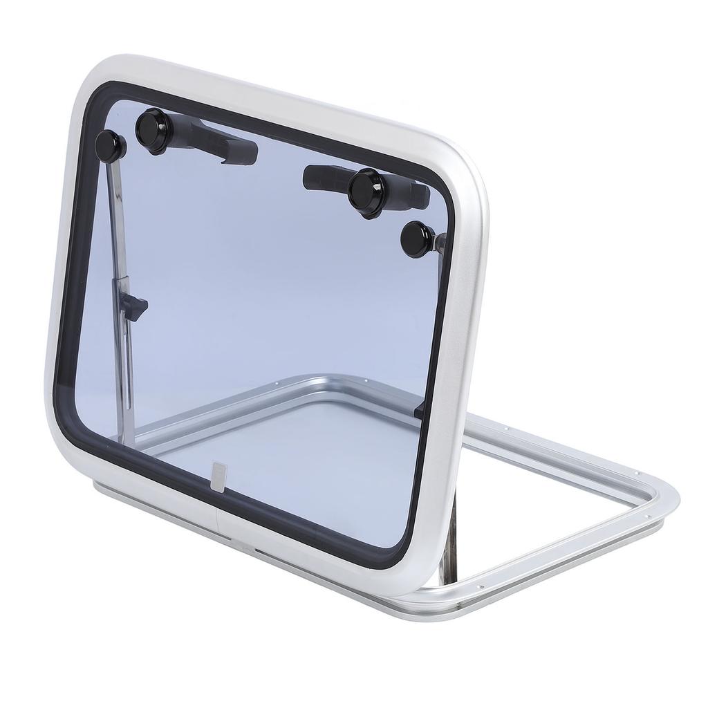 Marine Hatch Porthole Window 19 X 25in Square Heavy Duty Aluminum Alloy Deck Hatch Window with Support Rod and Handle