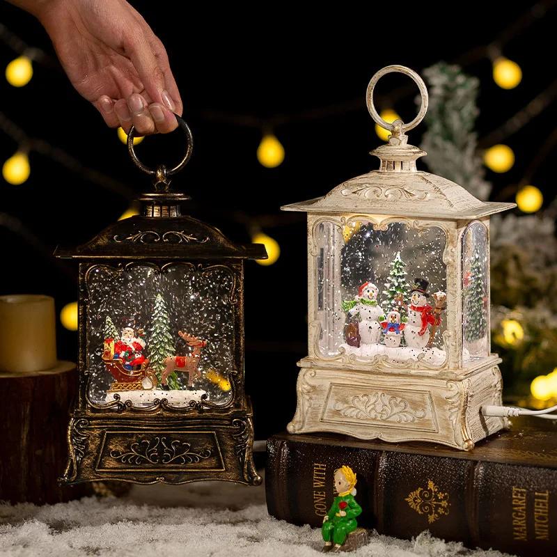 DurableChristmas Decorations Crystal Ball Music Box Ornaments Christmas Holiday Lights Crystal Lights Gifts