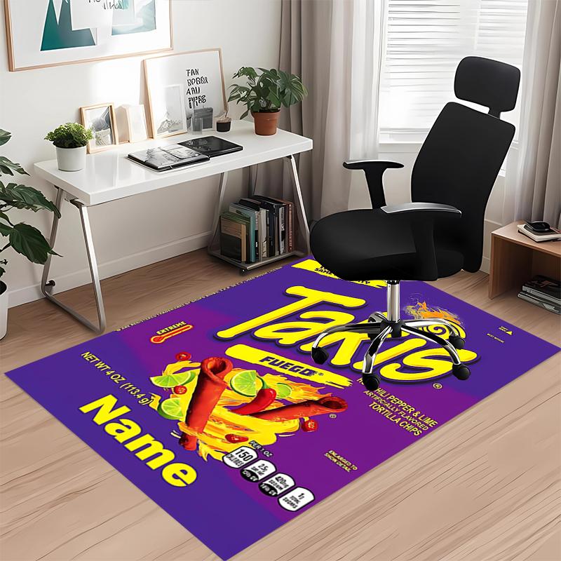 Tappeto Stampato Takis Fuego con Nome Personalizzato, per Sedia da Ufficio Soggiorno Camera da Letto Cucina Decorazioni Regali.