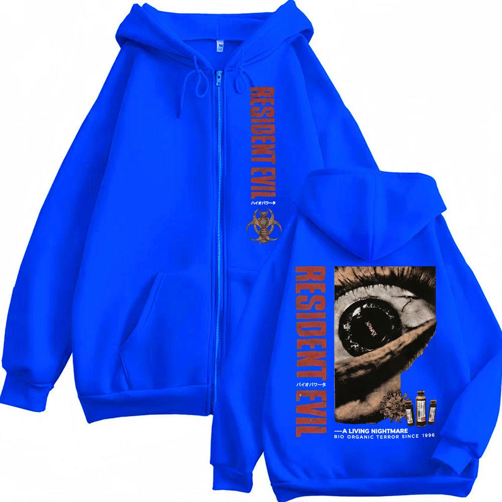 Resident Evil Requiemm Anime Zip Up Hoodies Men's Clothing Gothic High Street Zipper Hoodie Jacket Sweatshirt
