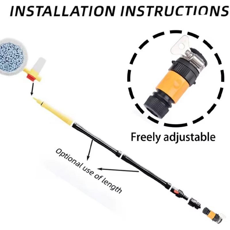 Car Rotating Water Brush Car High-Pressure Water Gun Foam Brush 360-Degree Automatic Rotation Adjustable Immersion Washing Brush