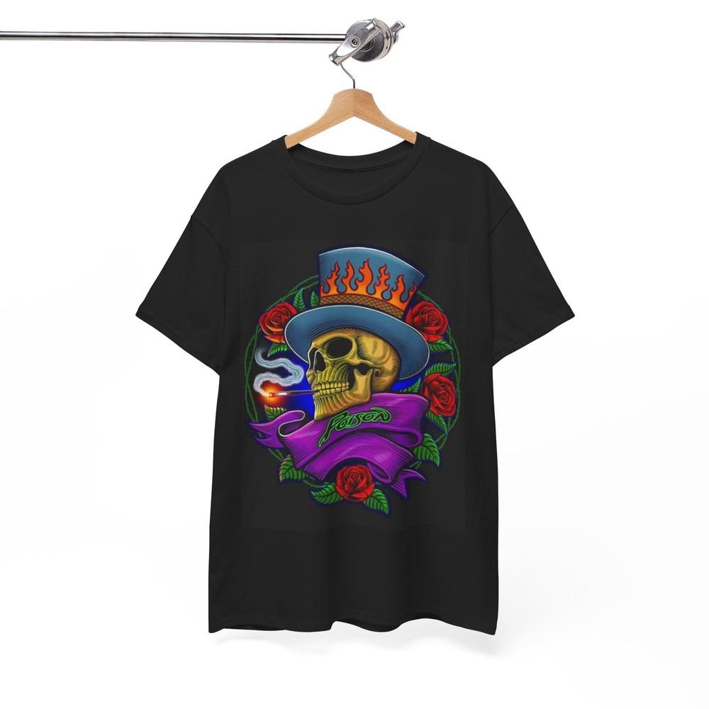 Poison Tshirt Retro Rock Band Merch graphic Unisex Heavy Cotton Tee S