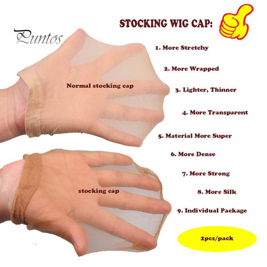 1 Pair Wig Hat Stretchy Invisible Breathable Sheer Natural Nude Ultra-thin Women Lace Front Wig Synthetic Hair Net Stocking