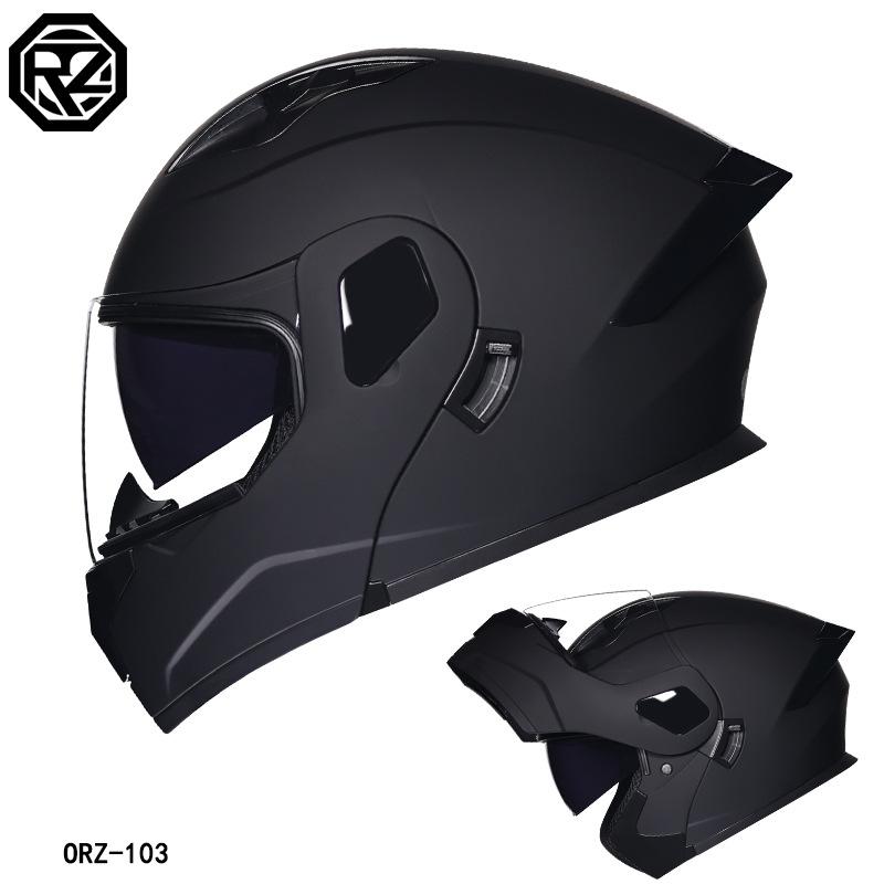 Small shell helmet peel-off helmet motorcycle helmet locomotive double lens men's and women's four-season motorcycle cruise helmet large