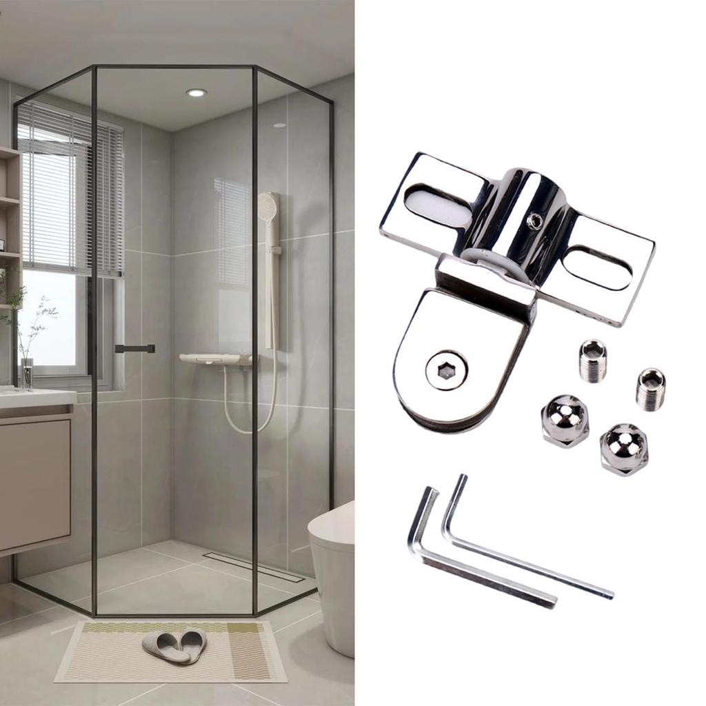 Thickened Stainless Steel/Alloy Shower Door Hinges with 90 Degree Rotation for 8 12mm Glass Door Daily Casual Use