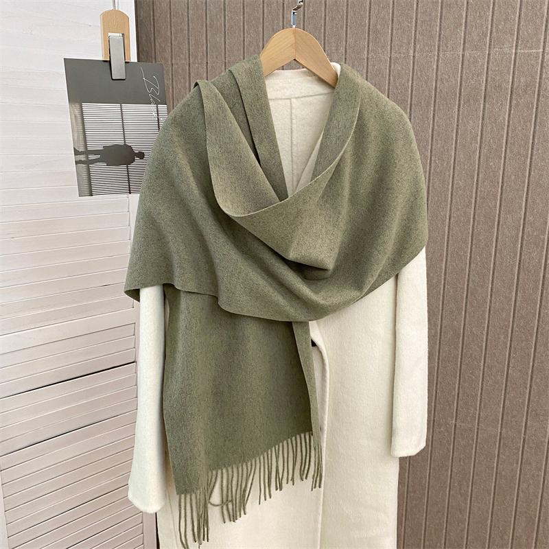 Fashion Solid Color  Women Scarf Winter Hijabs Tessale Tassels Long Lady Shawls Cashmere Like Pashmina Hijabs Scarves Wraps