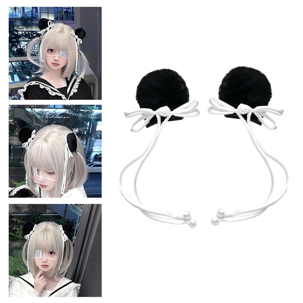 Cute Panda Ear Clip Anime Hair Accessories for Kids Teens and Adults Hair Decoration for Parties and Daily Outfits