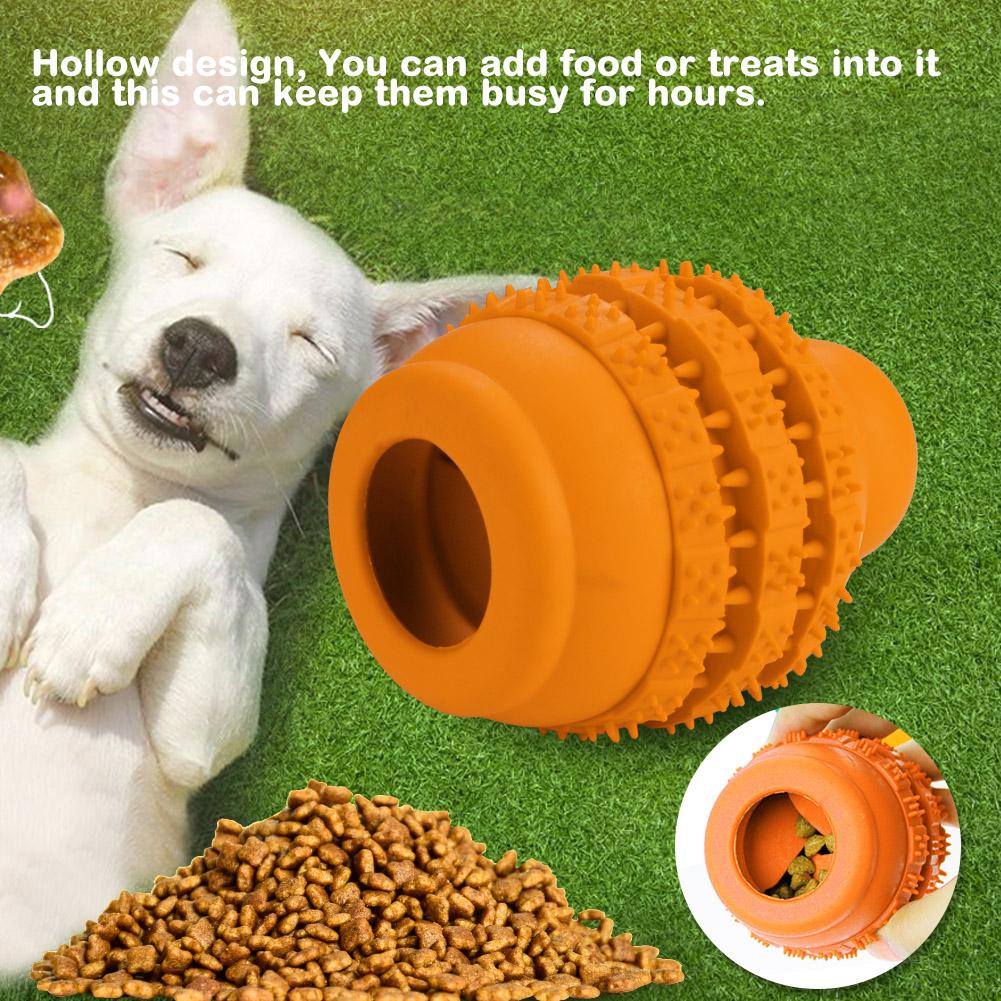 Gourd shaped Dog IQ Treat Toy Interactive Food Dispensing Dog Teeth Cleaning Bite Toy(Orange)
