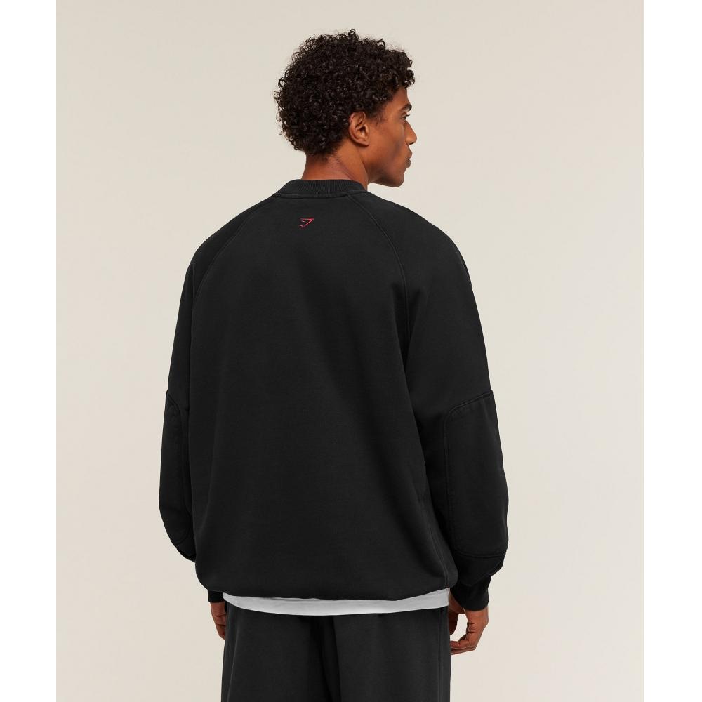 Gymshark Premium Heavyweight Crew Black A3b6x Bb2j