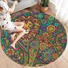 Mandalapainting Round Area Rug,Carpet Rug for Living Room Bedroom Sofa Playroom Decor,Non slip Floor Mat