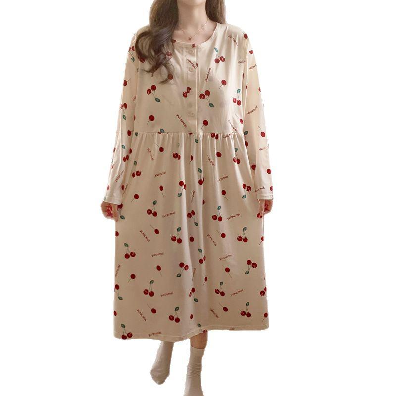 Maternity Labor Gown & Nursing Pajama Set with Built-in Bra for Spring/Summer