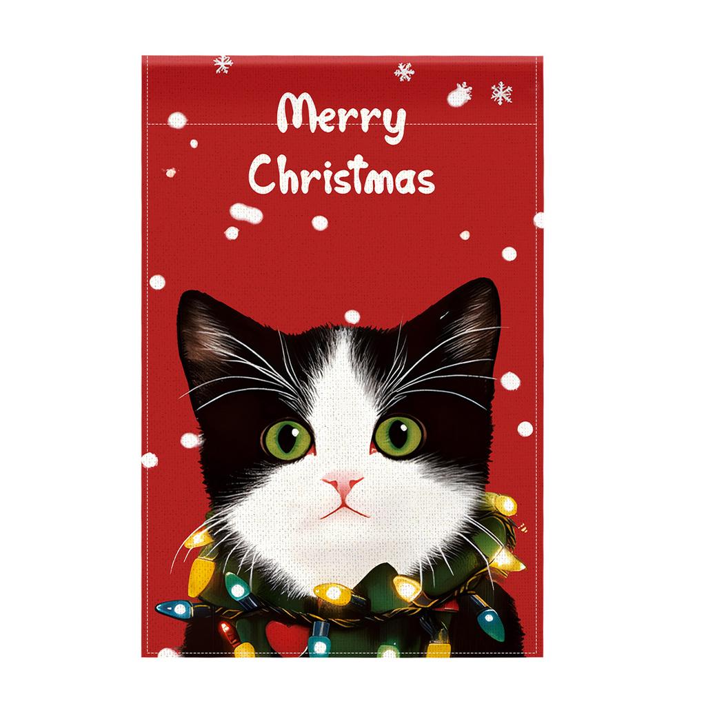 Christmas kittenGarden Flag 12x18 Inch Double Sided for Courtyard Outdoor Welcome Flag Decoration (Excluding flagpole)