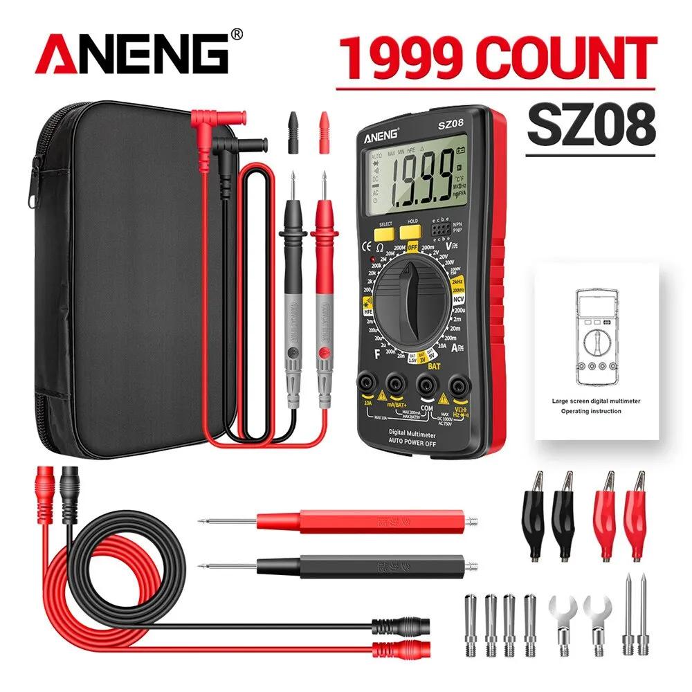Ultra-thin Multimeters ANENG SZ08 Auto Voltmeter AC DC 220V Digital Storage Professional Meter Resistance Handhold Testers