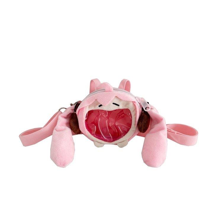 

Сумка Hatsune Shoulder Miku Мультяшная плюшевая сумка Регулируемый плечевой ремень на молнии розовый