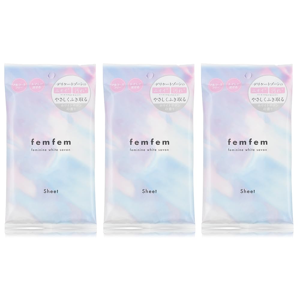 Femfem Sensitive Zone Odor Dark Botanical Sweat Deodorant Sheets, Care, Spots, Itching, Care, Care, Alcohol-Free (3 Sheets)