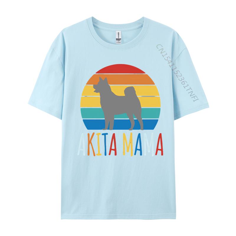 Akita Mommy Mama Dog Cute Akita Tshirt Black Cotton Tops T Shirt Funny Comics T Shirt Graphic Cotton Tees Clothing