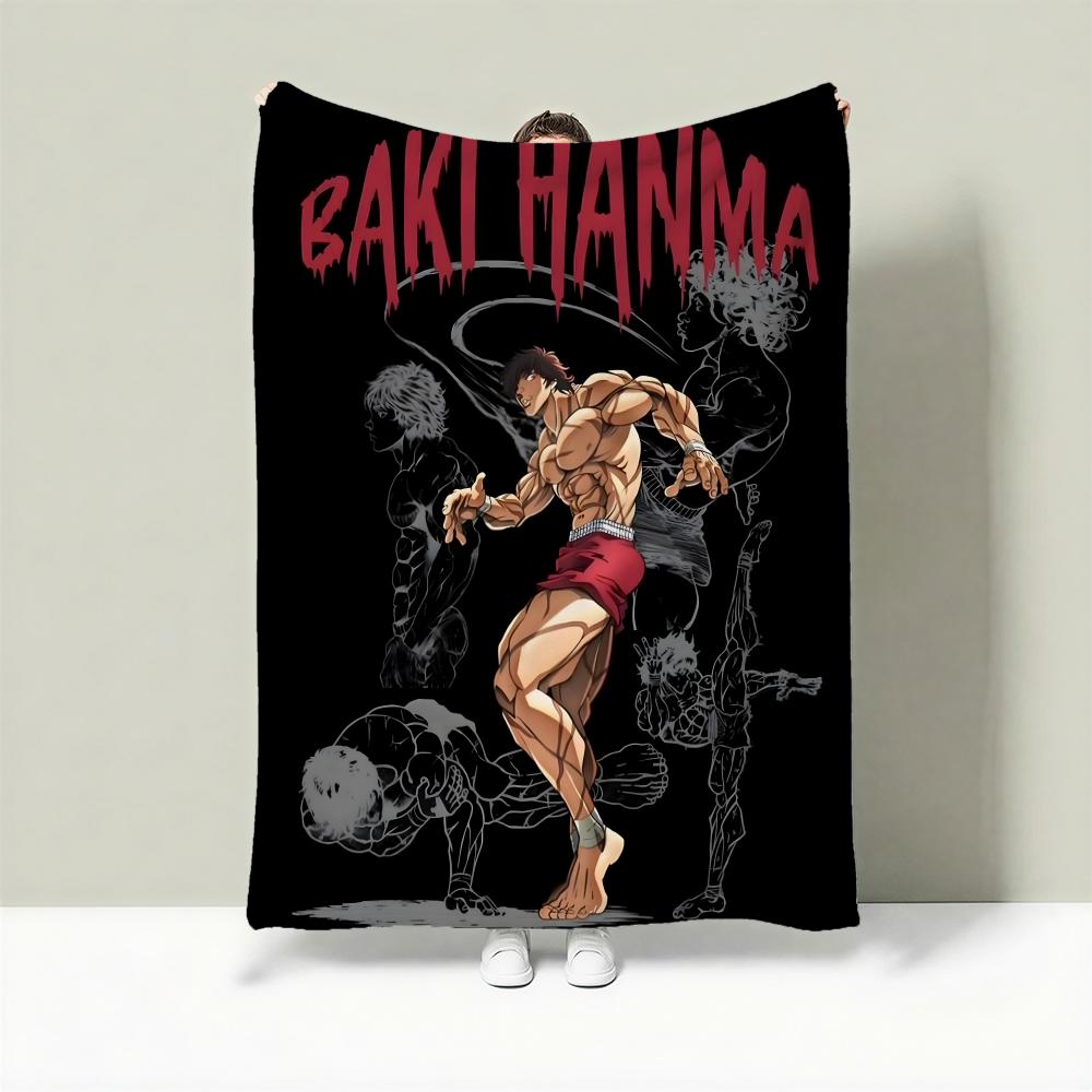 

Anime B-Baki Hanma Throw Lightweight 240g Flannel Blanket Soft Skin-friendly for Summer Cooling 75cmx90cm