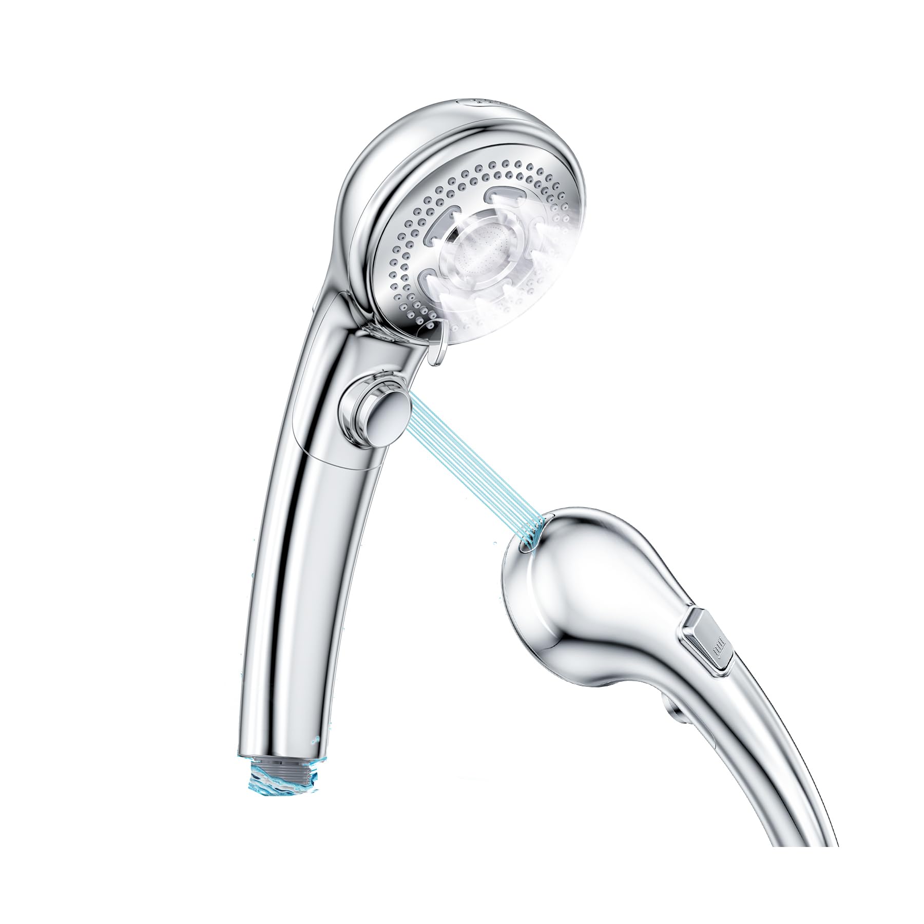 

2026 Shower Head Bubble Shower water shower high water high cleaning pore dirt skin hair heat bathroom mist shower 6 4 types of adapters easy