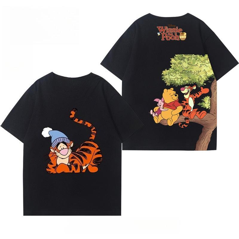 Tigger Winnie The Pooh Joint Shortsleeved Summer Boys and Girls Street Loose Tshirt Pure Cotton Skinfriendly Top