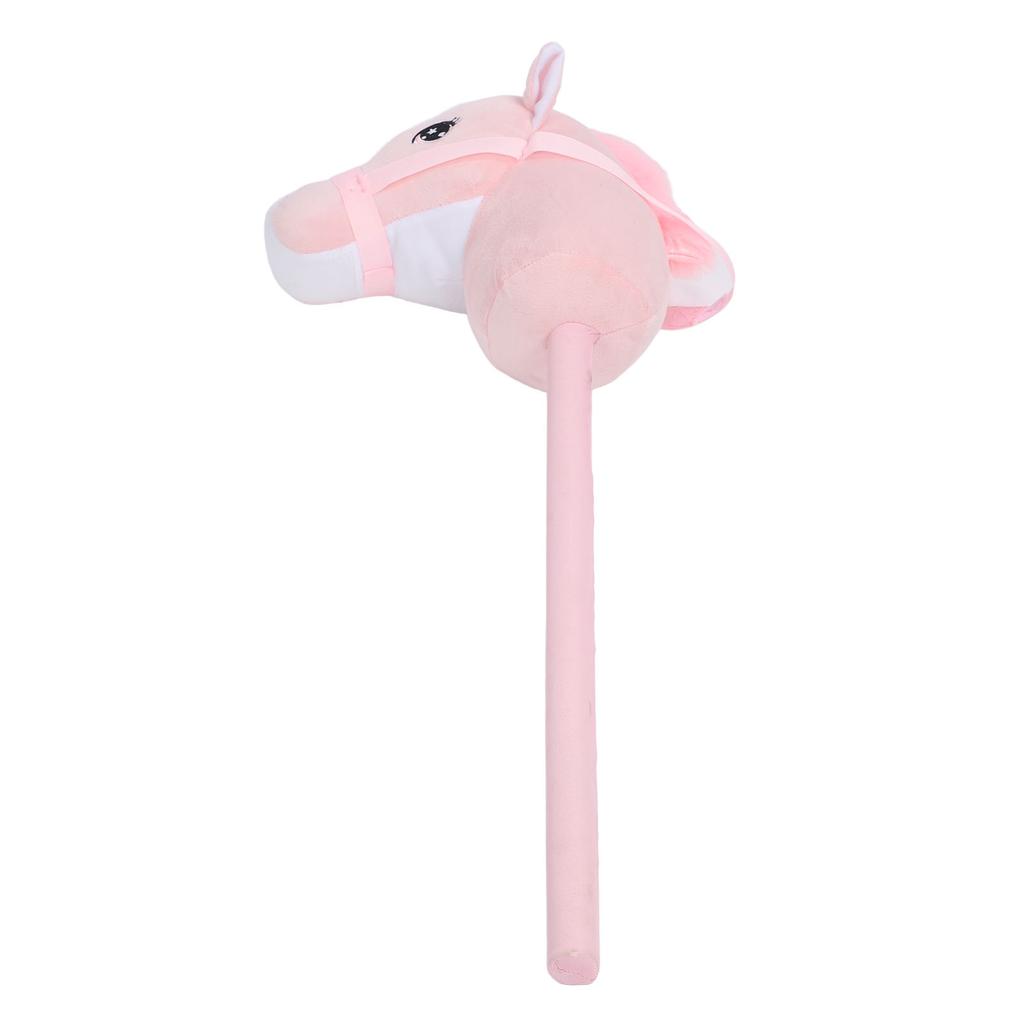 Hobby Horse Stick Toy 70cm Plush and PVC Cartoon Simulated Plush Handcrafted Hobby Horse Pink