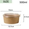 Asdays Disposable Lunch Boxes, Disposable Bowls, Disposable Containers with Lids, Kraft Paper Bowls, and Paper Plates (500ml, Set of 10)