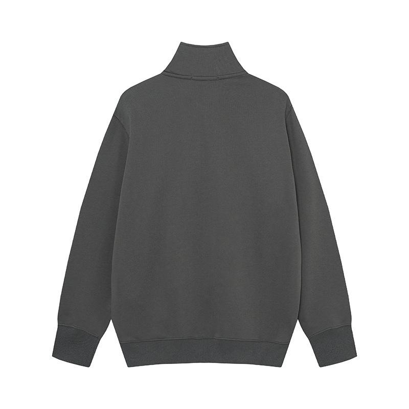 Cross Classic STEIN Stehkragen Reißverschluss Strickjacke Frottee Ärmel Abzeichen Lässige Herrenjacke