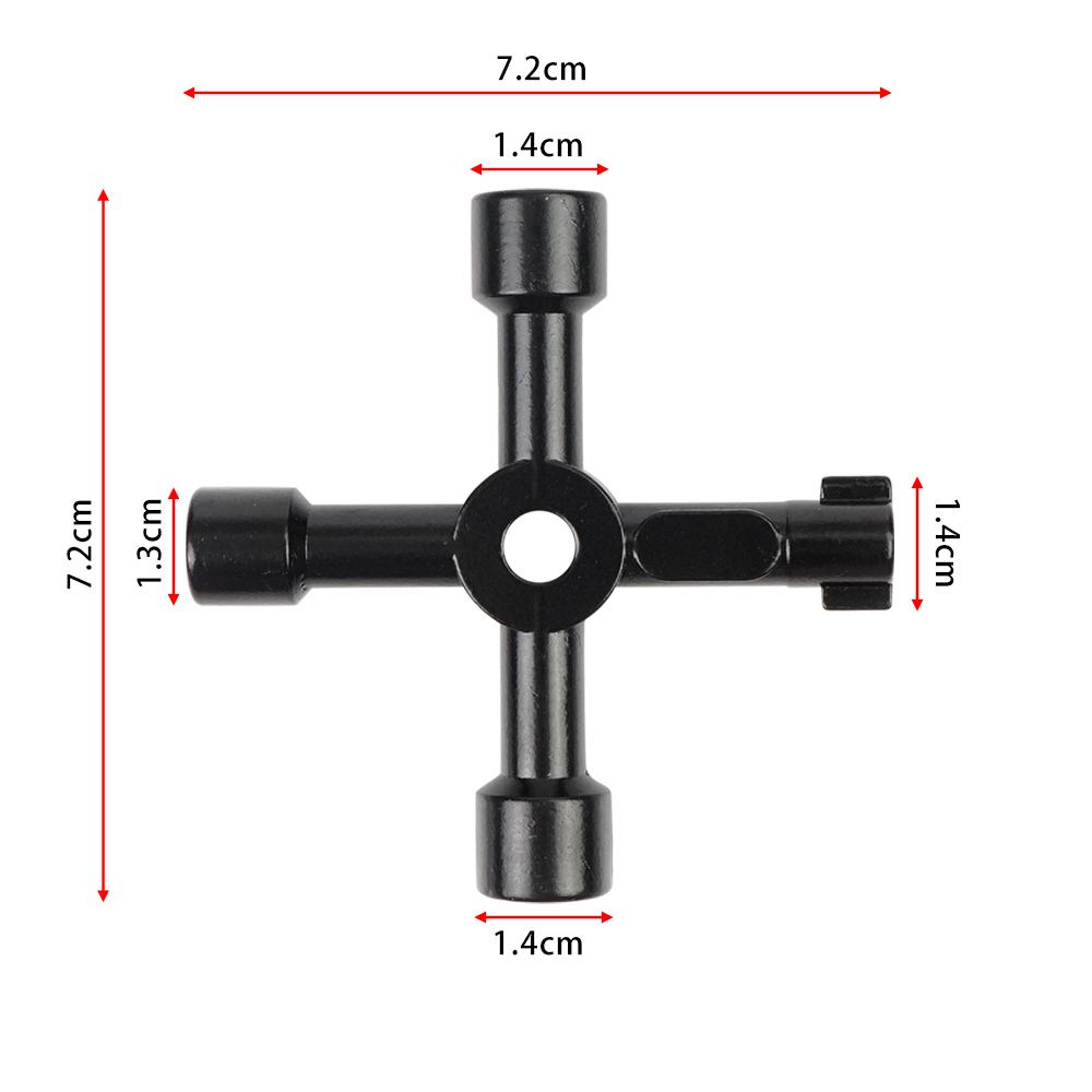 Universal 4 Way Cross Triangle Wrench Key Electric Cabinet Keys Utility Key Fit for Faucet, Gas Meter, Valve, Spigots Opening