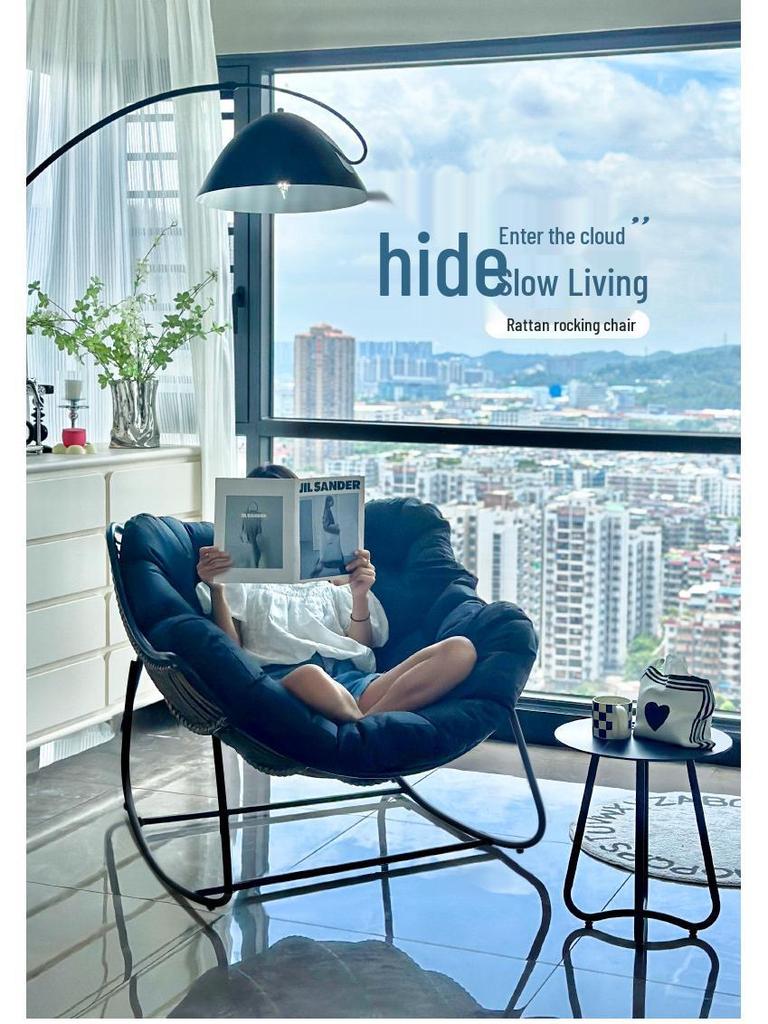 Bird's Nest Recliner: Rocking Leisure Chair and Lazy Sofa for Balcony or Home Use.