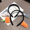 Carrot and Shark Headband Set - Cute, Funny Hairpin for Adults, Internet Celebrity Style