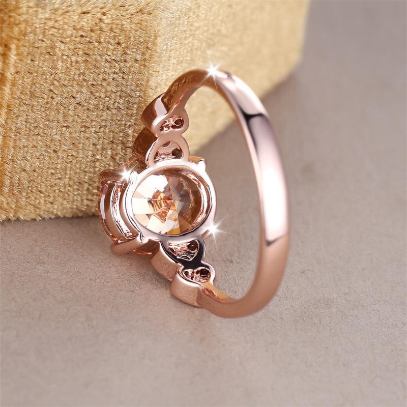 Oval love ring on both sides, simple personality and elegant ring