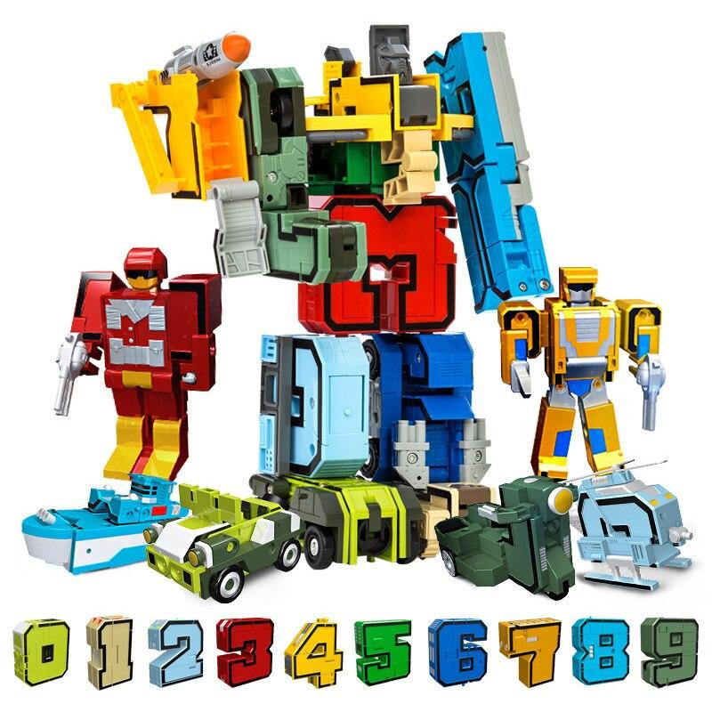 Popular Transformation Toy Assembly Educational Building Block Action Puppet Digital Robot Develop Brain Gift Children Toys